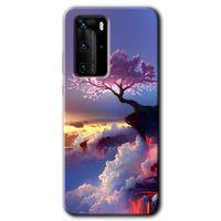 Huawei P40 Pro Kılıf HD Desen Baskılı Arka Kapak + Temperli Cam - Wash Red Wall