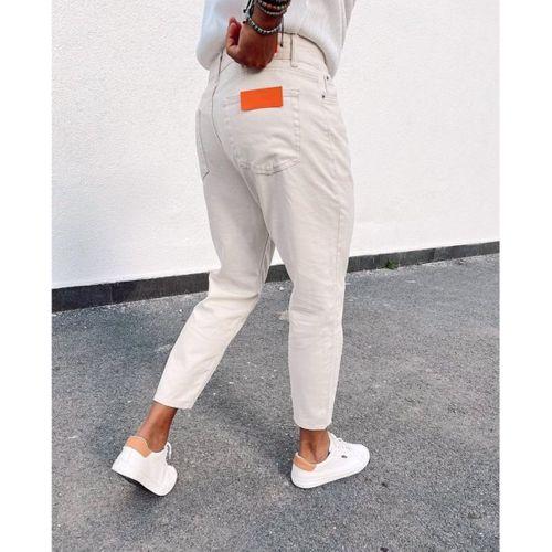 Erkek Açık Krem Yırtık Detaylı Boyfriend Jean