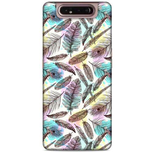 Samsung Galaxy A80 Kılıf Desenli Özel Seri Tüyler (2) Kabı