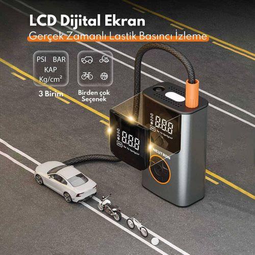 Neutron NTL-47Ti Akıllı Hava Pompası Dijital Gösterge Ve Led Işıklı Type-C Şarj Girişlidir 90W