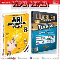 Arı 8.Sınıf Türkçe Soru Bankası ve Liderler Karması 8 Yayın 16 Deneme Seti 2 Kitap