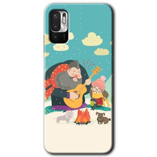 Poco M3 Pro Kılıf HD Desen Baskılı Arka Kapak - Kış Pikniği