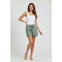 Bambu Fitilli Kadın Ev Şortu Bacak Dantel Detaylı Ev Giyim Yeşil