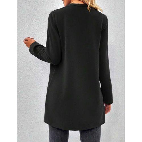 Kadın Uzun Kollu önü Açık Uzun Modal Ceket