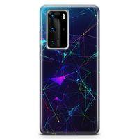 Huawei P40 Pro Kılıf Rainbow Ağlar Arka Kapak Koruma Desenli Full Koruyucu