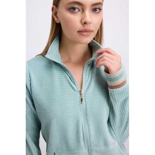 Kadın Kadife Dokulu Uzun Kollu Sweatshirt Ve Pantolon Takımı