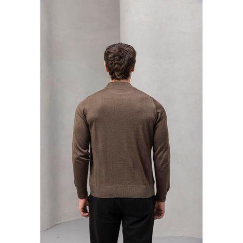 Fincher Yarım Balıkçı Regular Fit Boğazlı Erkek Kazak - Kahve