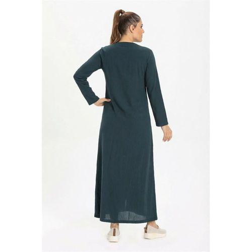 Cemre Şile Bezi Mevsimlik Ferace Petrol Ptrl