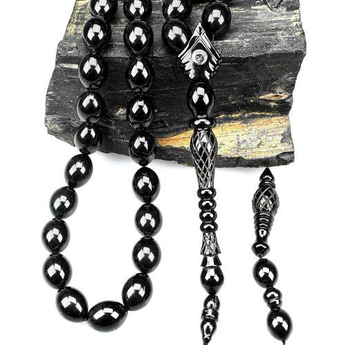 Oltu Taşı Özel Seri  İmame  Baklava Oyma   İşçilikli Tespih