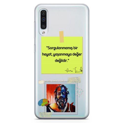 Samsung Galaxy A50 Kılıf Caps Sokrates Hayat Arka Kapak Koruma Desenli Full Koruyucu