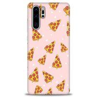 Huawei P30 Pro Kılıf HD Baskılı Kılıf - Pizza Dilimleri + Tam Ekran Koruyucu