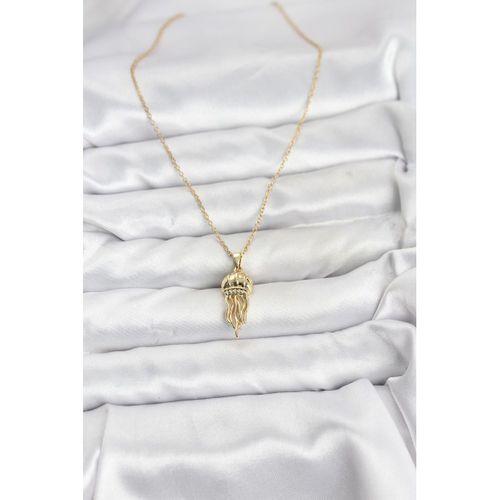 316L Çelik Zincir Gold Renk Deniz Anası Model Zirkon Taşlı Kadın Kolye