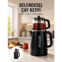 0,9 L Cam Demlik Ve 1,7 L Su Haznesi İle Çay Keyfi Yeni Nesil