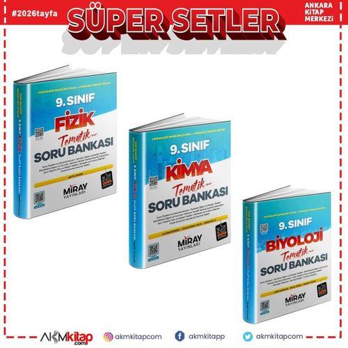 Miray Yayınları 9. Sınıf Fizik Kimya ve Biyoloji Tematik Konu Özetli Soru Bankası Seti 3 Kitap