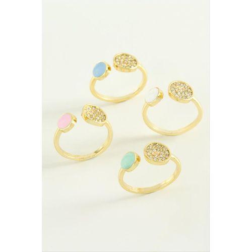 Yuvarlak Taşlı Mineli Eklem Yüzük