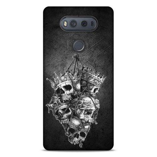 Lopard LG K61 Uyumlu Kılıf Tattoo's (47) Crystal Flex Kılıf Kafatasları