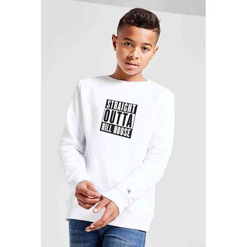 The Haunting of Hill House Straight Outta Hill House Baskılı Unisex Çocuk Beyaz Sweatshirt