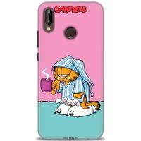 Huawei P20 Lite Kılıf HD Baskılı Kılıf - Garfield + Tam Ekran Koruyucu