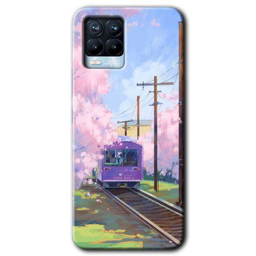 BeRa Aksesuar Realme 8 Pro Kılıf Baskılı Kapak - Rails Paint +Tam Kaplayan Mat Seramik