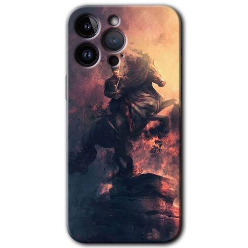 iPhone 14 Pro Max Kılıf HD Desen Baskılı Arka Kapak - Temperli Cam - Atatürk Portre