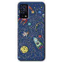 MRCİLETİSİM Oppo A55 Kılıf HD Desen Baskılı Arka Kapak + Temperli Cam - Kedi Galaksi