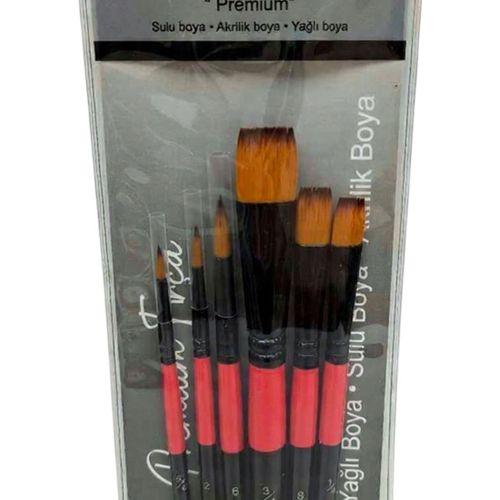 STİLO ART ( SET 1 ) DÜZ -KESİK VE YUVARLAK UÇ FIRÇA SETİ ( 6'lı Set)