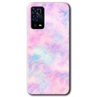 Oppo A55 HD Baskılı Kılıf + 9D Tam Ekran Koruyucu - Pembe-Duman