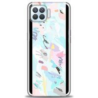 Oppo A73 Kılıf HD Baskılı Kılıf - Blue and Purple + Tam Ekran Koruyucu
