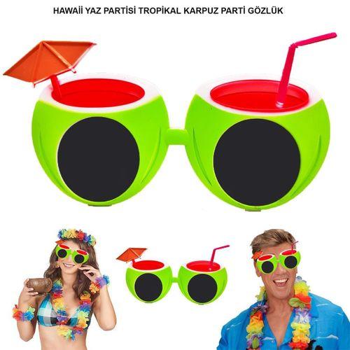 Karpuz Şekilli Tropikal Hawaii Yaza Merhaba Parti Gözlüğü