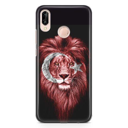 Huawei P20 Lite Kılıf Aslan Türk Arka Kapak Koruma Desenli Full Koruyucu