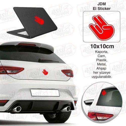 Jdm El Simgesi Kırmızı Sticker - Araç Oto Araba Etiket, Arma, Aksesuar, Modifiye, Tuning