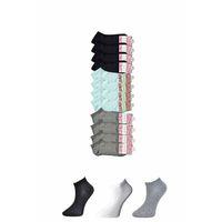 Siyah Gri ve Beyaz Kadın Bilek Çorap 12 çift