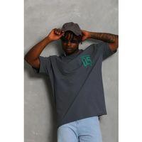 Erkek Baskılı T-Shirt Kısa Kol Bisiklet Yaka Regular Fit Rahat Kalıp Günlük Tişört - Füme