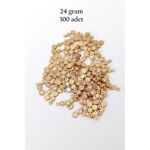 Oya Abiye Bileklik Kolye Pleksi Metalik Plastik Pul Altın Renk 24 gram 300 adet - BNC558