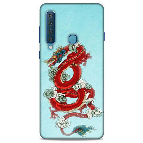 Samsung Galaxy A9 2018 Kılıf Dragons (22) Tam Koruma Kılıfı Ejderha Dövme Kırmızı