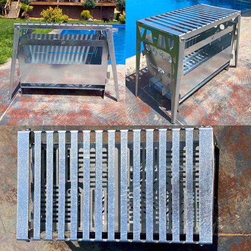 Kamp Ayısı® NorrGrill™ Ateş Üstü Ayaklı Izgaralı Katlanır Kamp Piknik Masası