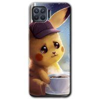 Oppo Reno 4 Lite HD Baskılı Kılıf + 9D Tam Ekran Koruyucu - Üzgün Pikaçu