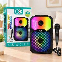 8 inç Bluetooth Mikrofonlu Karaoke Hoparlör (Şarjlı, RGB)