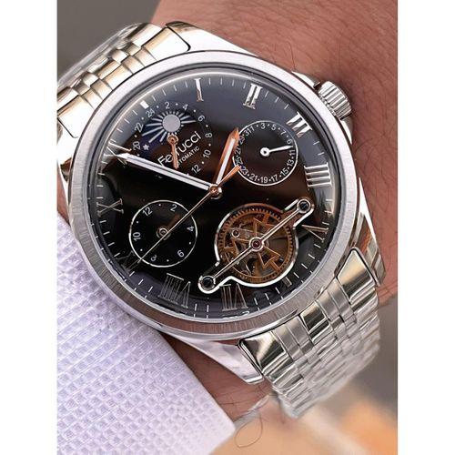 Ferrucci Otomatik Ve Kurmalı Güneş Ve Mehtap Kadranlı Çelik Kordonlu Erkek Kol Saati BFC.03606.5