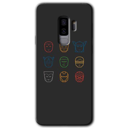 MRCİLETİSİM MRCİLETİSİM Samsung Galaxy S9 Plus Kılıf HD Desen Baskılı Arka Kapak + Temperli Cam - Avengers Minimalism