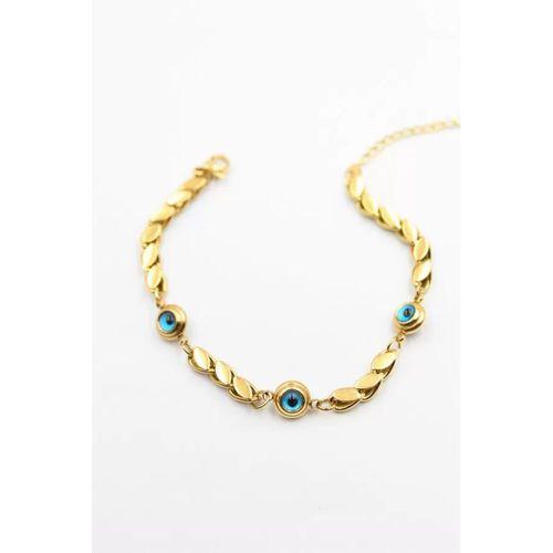 Arpa Zincirli Nazar Bileklik - Altın