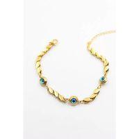 Arpa Zincirli Nazar Bileklik - Altın