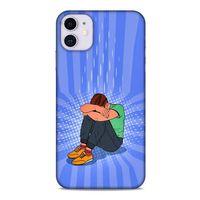 Apple Iphone 11 Kılıf Depresyon (32) Soft Silikon Kılıf Turuncu Kahve