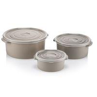 3'lü Yuvarlak Mikrodalga Saklama Kabı Seti