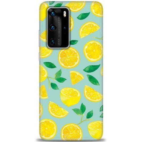 Huawei P40 Pro Kılıf HD Baskılı Kılıf - Limon Dilimleri + Tam Ekran Koruyucu