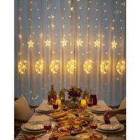 Sıcak Beyaz Ay Yıldız Işık Zinciri Parti Düğün Ramazan Dekoru