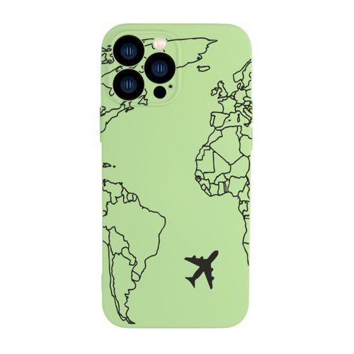 iPhone 13 Pro Max Uyumlu World Map Lines Desenli Kamera Lens Korumalı Darbe Emici Silikonlu Lansman