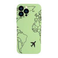 iPhone 13 Pro Max Uyumlu World Map Lines Desenli Kamera Lens Korumalı Darbe Emici Silikonlu Lansman