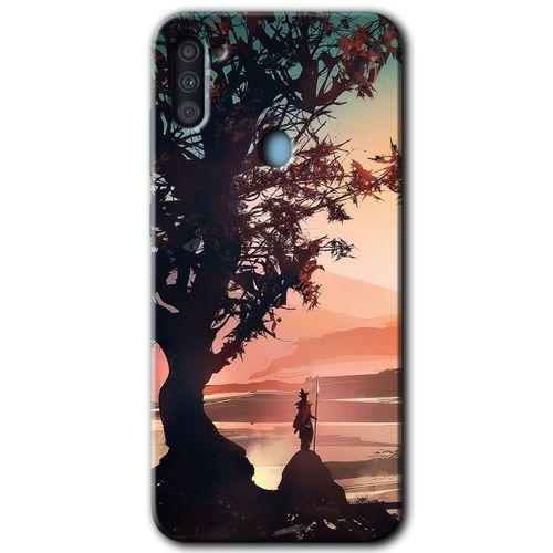MRCİLETİSİM Samsung Galaxy M11 Kılıf HD Desen Baskılı Arka Kapak + Temperli Cam - Yalnız Savaşcı