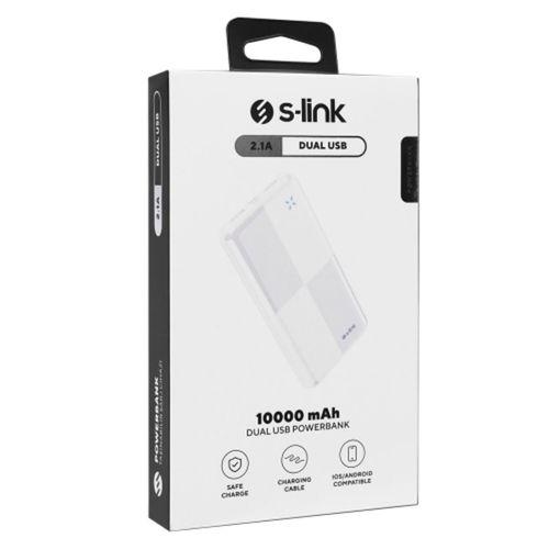 S-LINK IP-G12N, Beyaz, 10.000mAh, 2xUSB, 1xMicro USB, 1xType-C, 4 LED Göstergeli, PowerBank